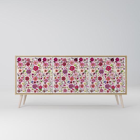 PETAL GARDEN 3-Door Sideboard in Oak Effect