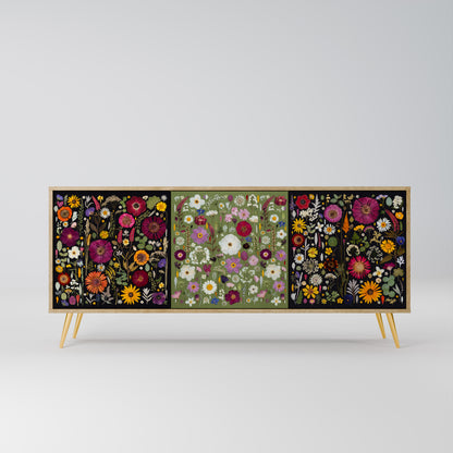 VERDANT GARDEN Madia a 3 Ante in Effetto Rovere