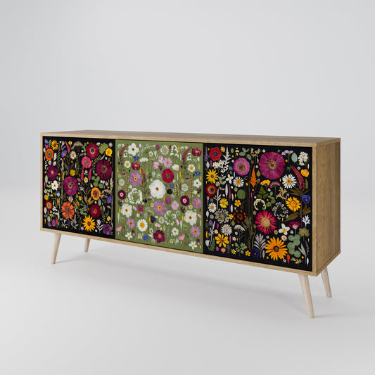 VERDANT GARDEN Madia a 3 Ante in Effetto Rovere