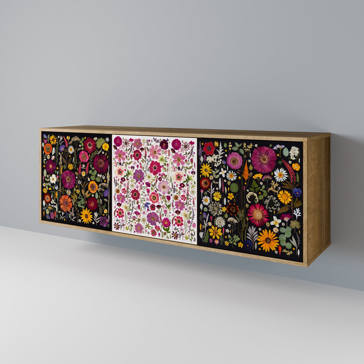 DAYNITE GARDEN 3-Door Sideboard in Oak Effect