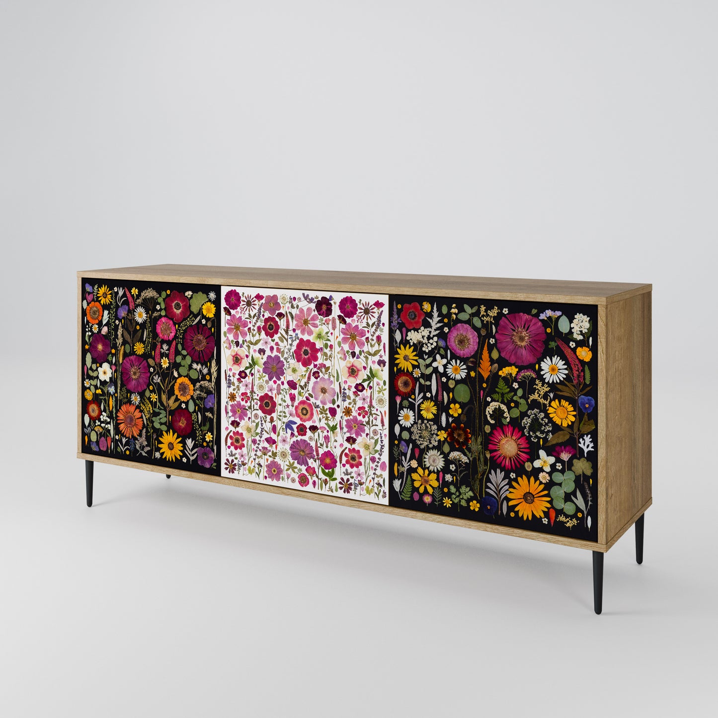 DAYNITE GARDEN 3-Door Sideboard in Oak Effect