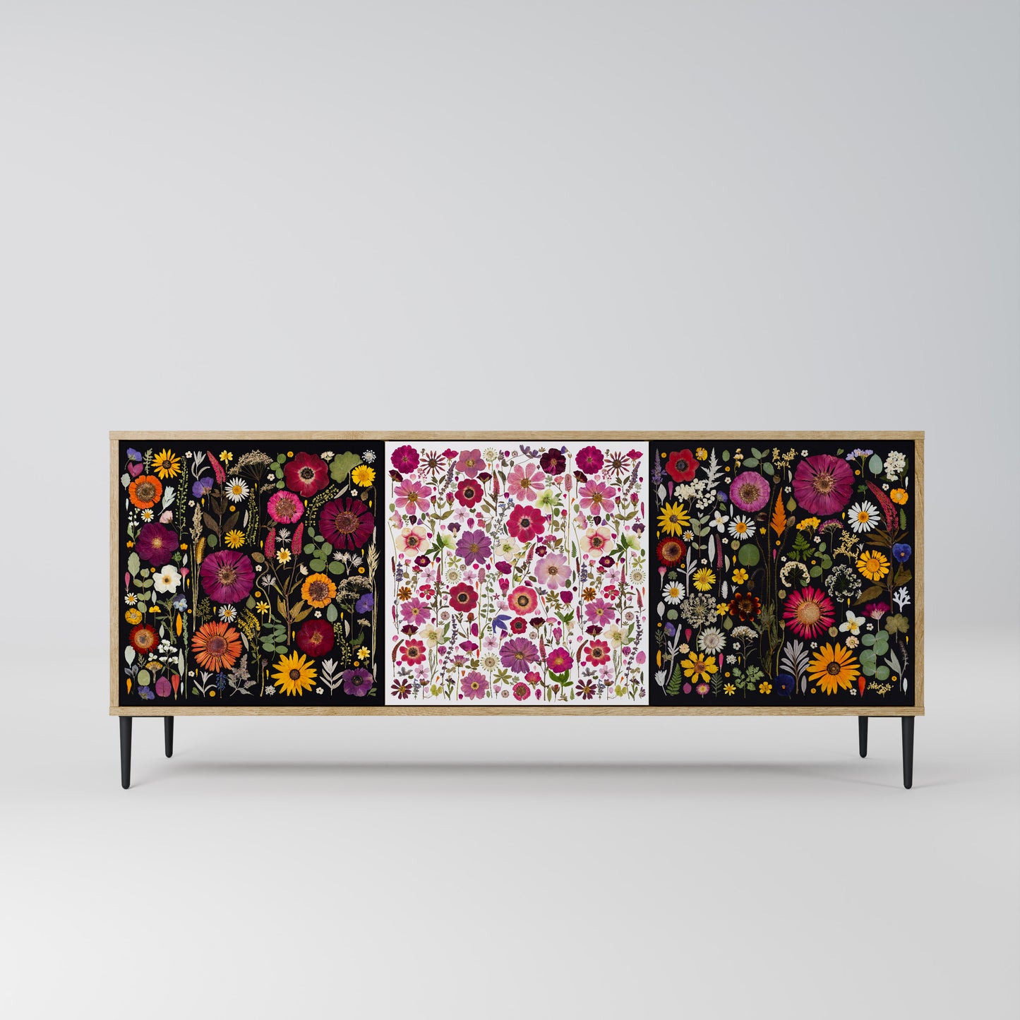 DAYNITE GARDEN 3-Door Sideboard in Oak Effect