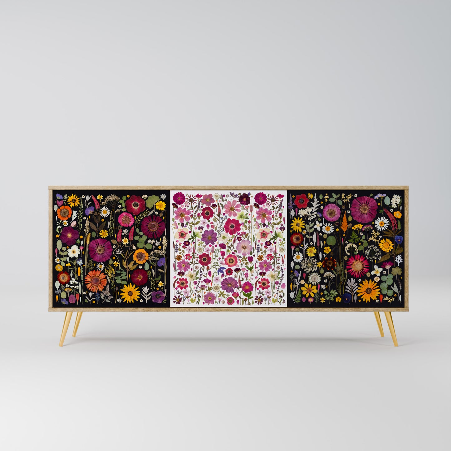 DAYNITE GARDEN 3-Door Sideboard in Oak Effect