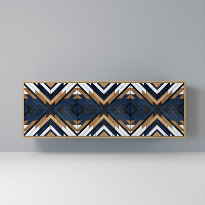 Credenza a 3 ante ARTFUL GEOMETRY in effetto rovere