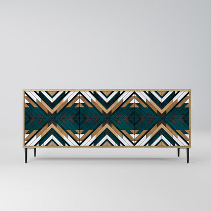 ARTISTIC GEOMETRY 3-Door Sideboard in Oak Effect