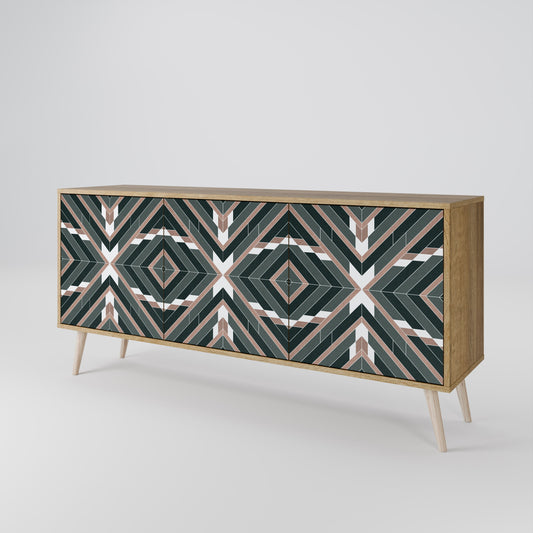 DIMENSION DELIGHTS Madia a 3 Ante in Effetto Rovere