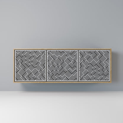 Credenza a 3 ante TEMPORARY SEQUENCE in effetto rovere