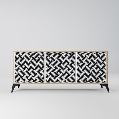 Credenza a 3 ante TEMPORARY SEQUENCE in effetto rovere