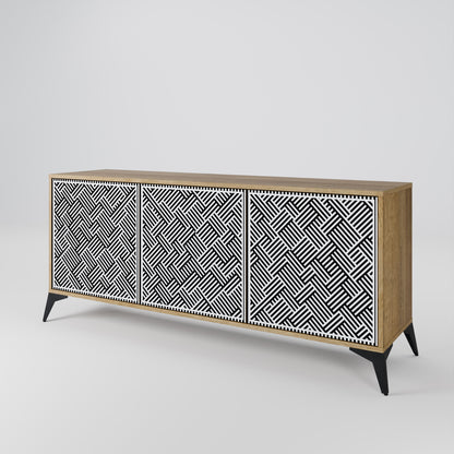 Credenza a 3 ante TEMPORARY SEQUENCE in effetto rovere