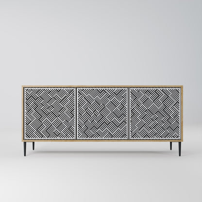 Credenza a 3 ante TEMPORARY SEQUENCE in effetto rovere
