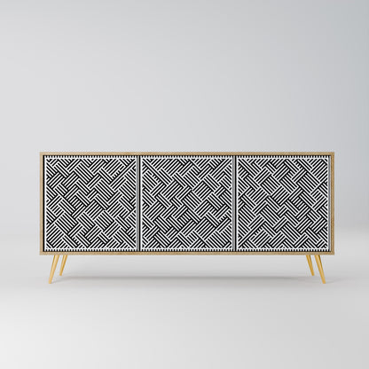 Credenza a 3 ante TEMPORARY SEQUENCE in effetto rovere