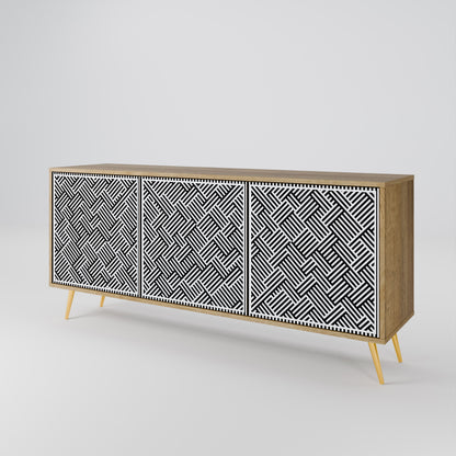 Credenza a 3 ante TEMPORARY SEQUENCE in effetto rovere