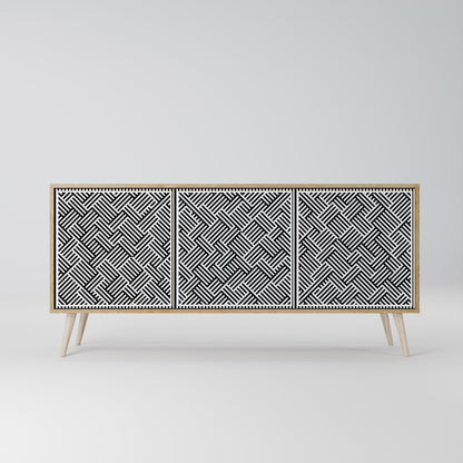 Credenza a 3 ante TEMPORARY SEQUENCE in effetto rovere