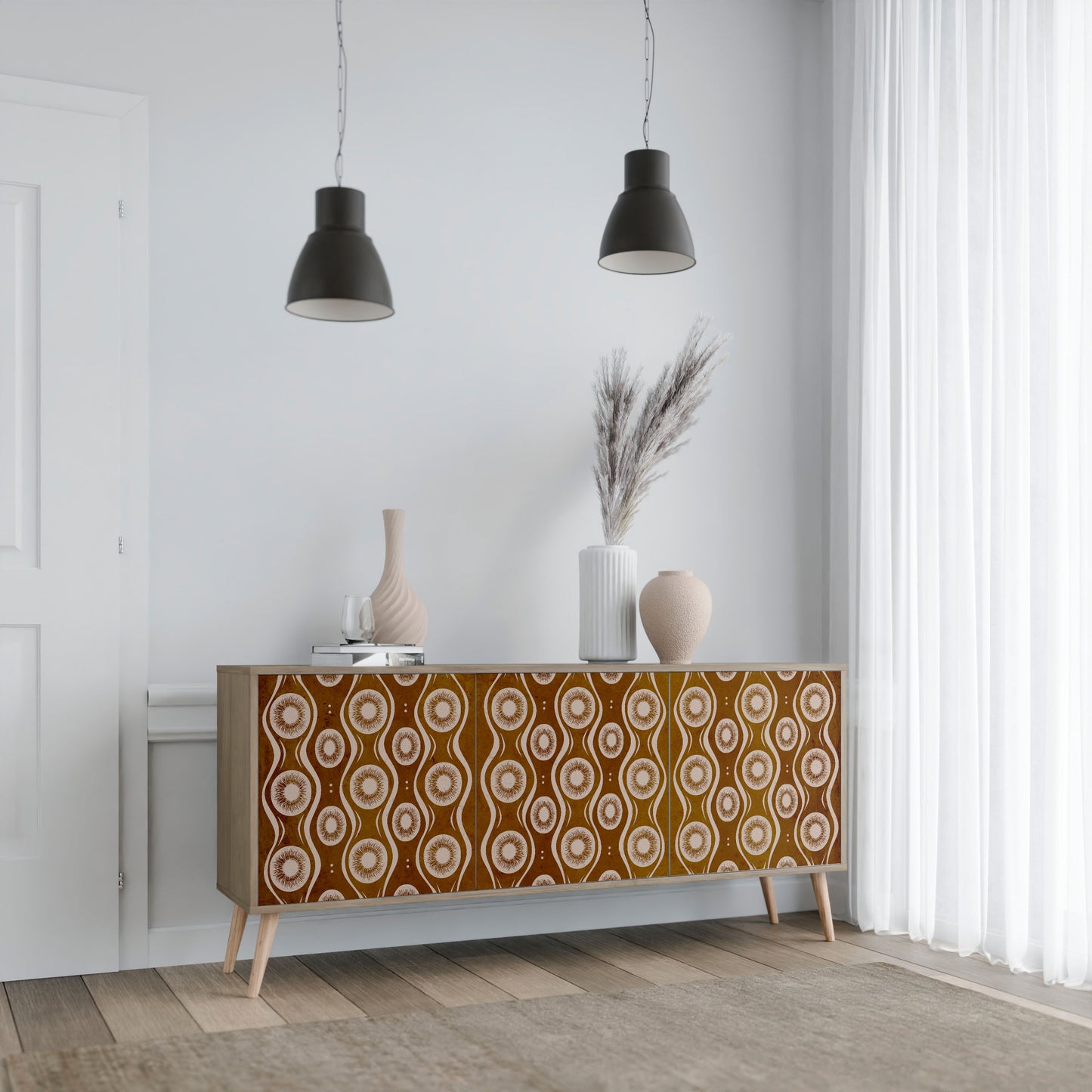 Credenza BROWN EYES a 3 ante effetto rovere