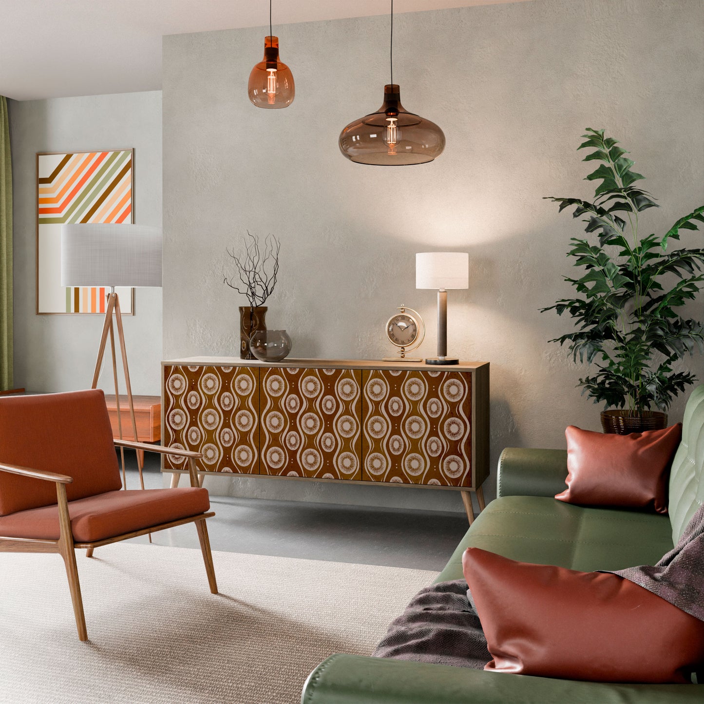Credenza BROWN EYES a 3 ante effetto rovere
