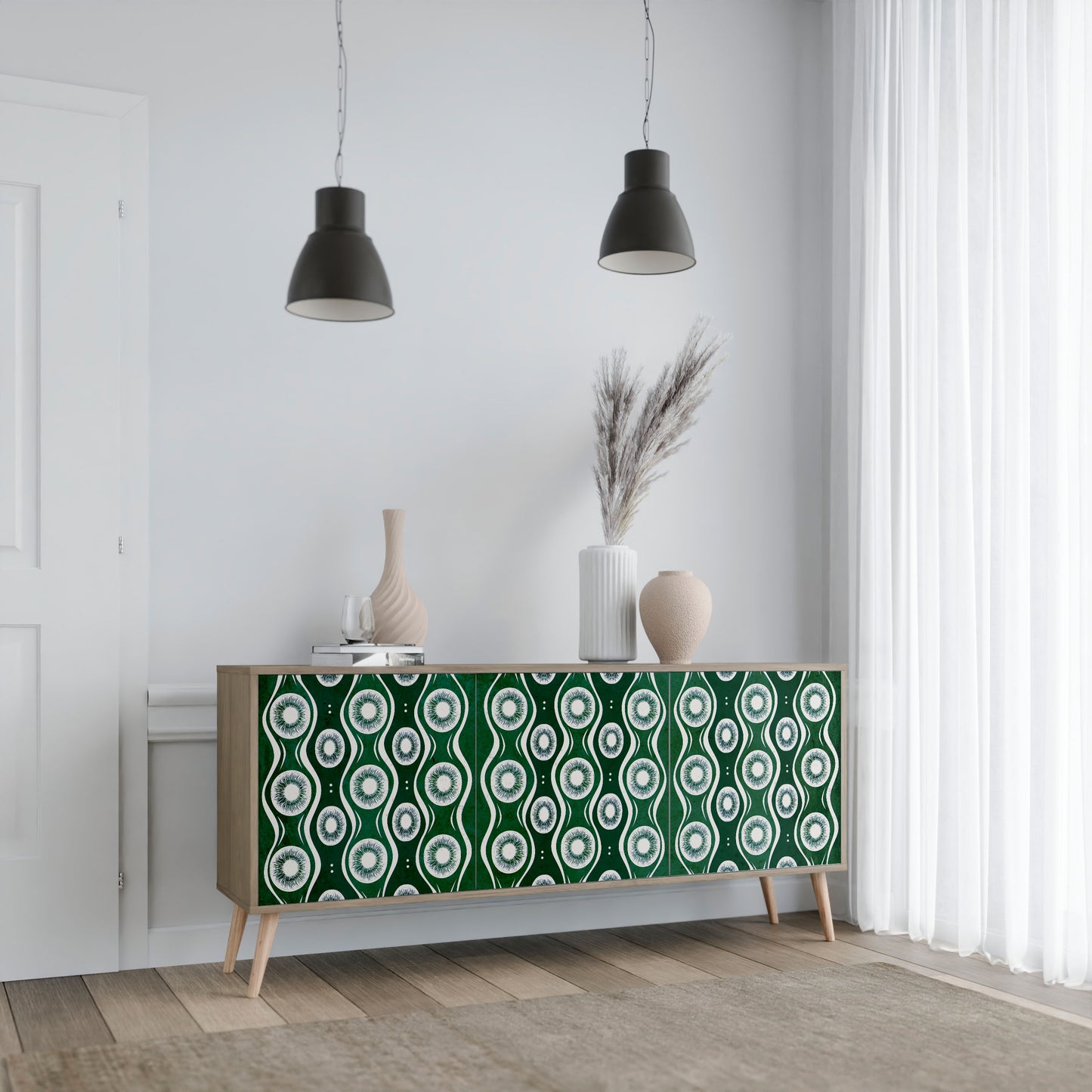 Credenza a 3 ante GREEN EYES effetto rovere