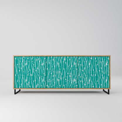 TURQUOISE RAIN 3-Door Sideboard in Oak Effect