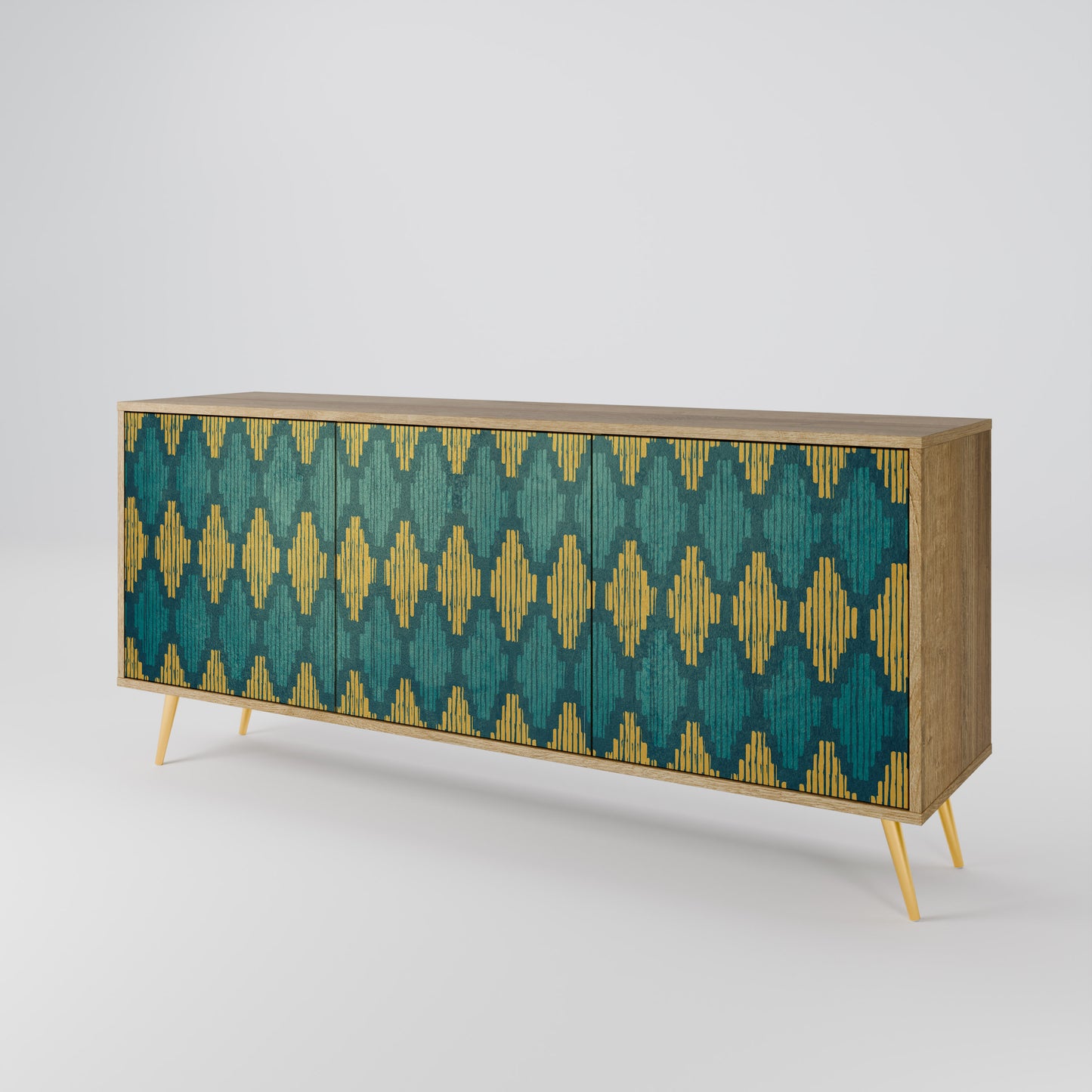 POLYGONS 3-Door Sideboard in Oak Effect