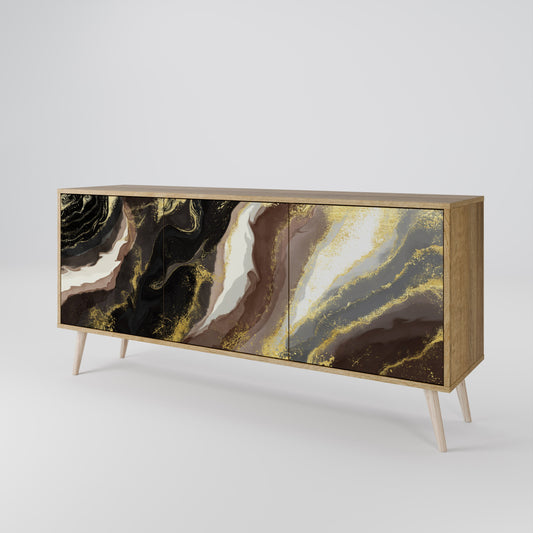 GOLD DUST Madia a 3 Ante in Effetto Rovere