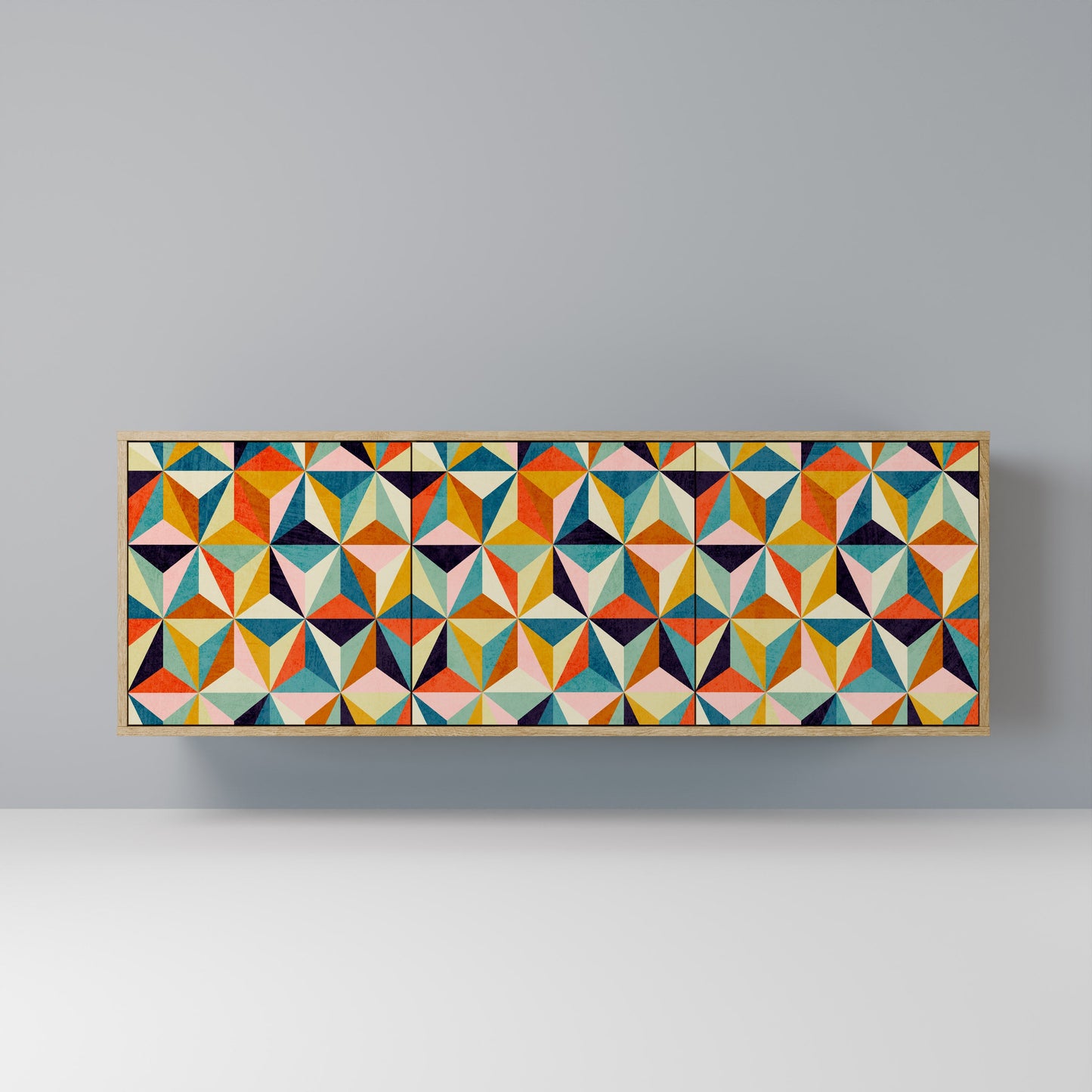 Credenza TESSELATE TREASURES a 3 ante in effetto rovere