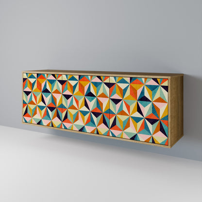 Credenza TESSELATE TREASURES a 3 ante in effetto rovere