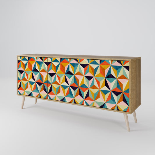 Credenza TESSELATE TREASURES a 3 ante in effetto rovere