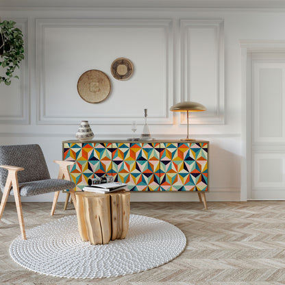 Credenza TESSELATE TREASURES a 3 ante in effetto rovere