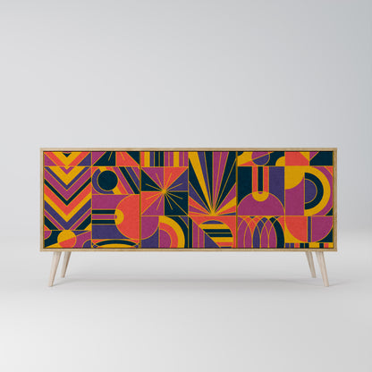 ELECTRIC PATTERNS 3-Door Sideboard in Oak Effect