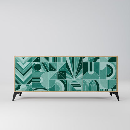 HARMONIC GRID 3-Door Sideboard in Oak Effect