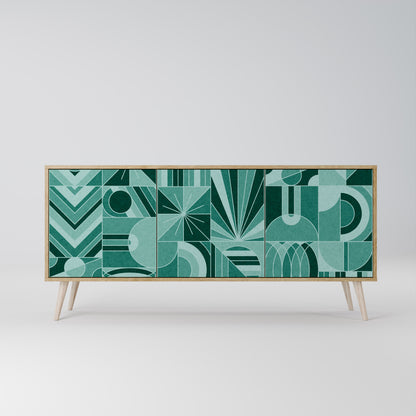 HARMONIC GRID 3-Door Sideboard in Oak Effect