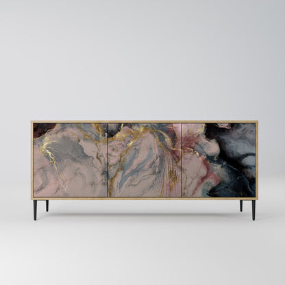 GILDED SWIRLS 3-Door Sideboard in Oak Effect
