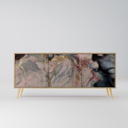 GILDED SWIRLS 3-Door Sideboard in Oak Effect