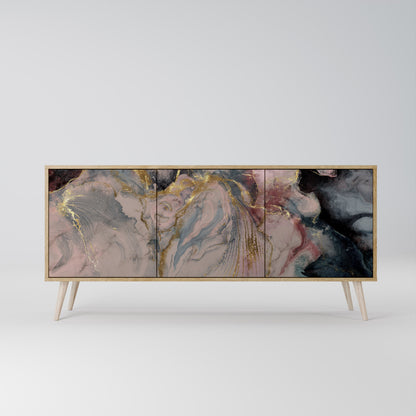 GILDED SWIRLS 3-Door Sideboard in Oak Effect