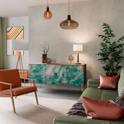 Credenza ABSTRACT ALCHEMY a 3 ante in effetto rovere