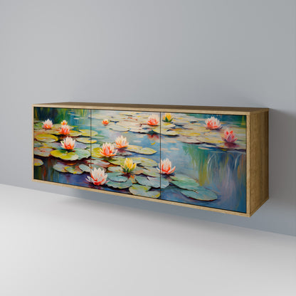 Credenza BLOOMING WATERS a 3 ante effetto rovere