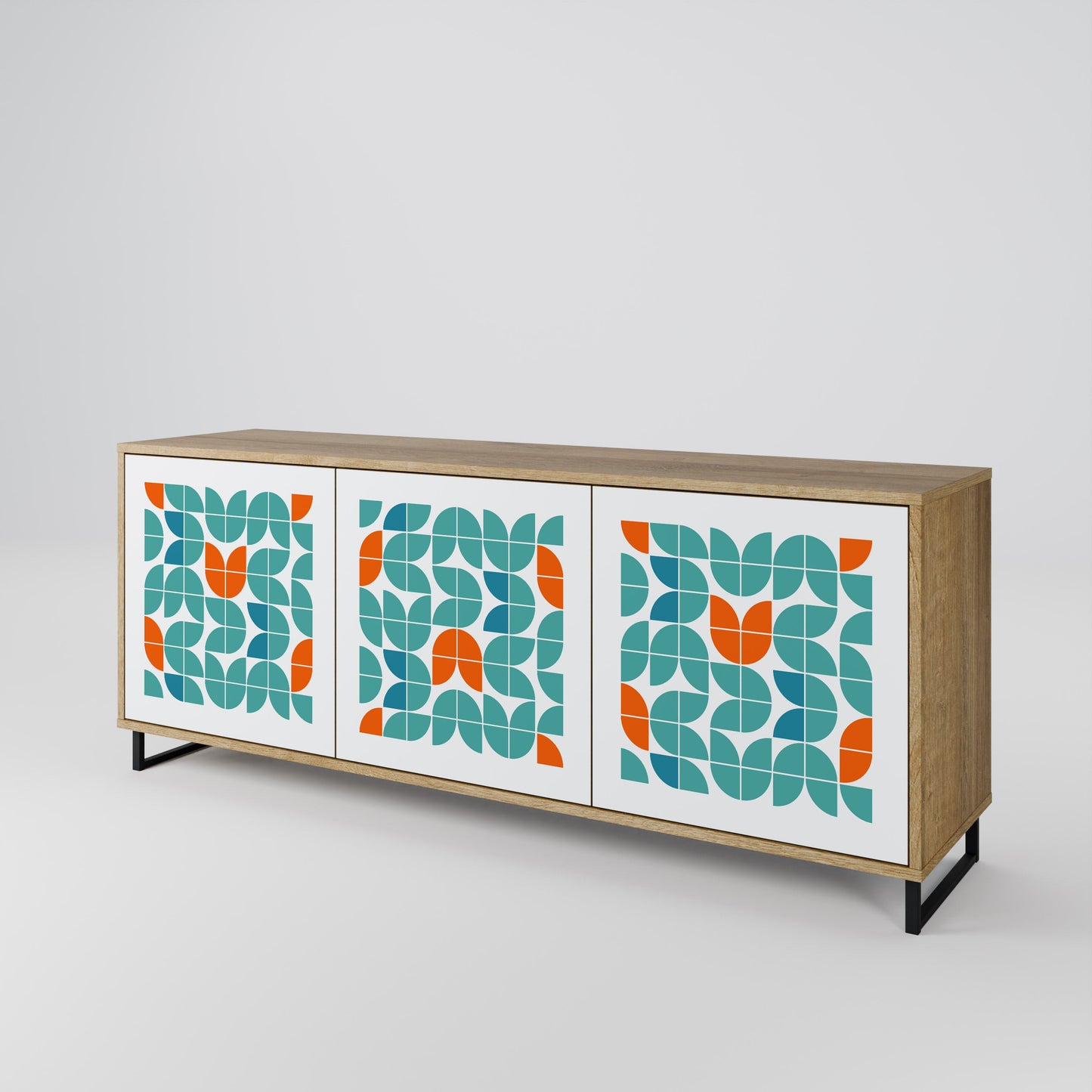 Credenza BE THE CHANGE a 3 ante in effetto rovere