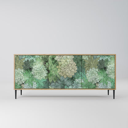 Credenza a 3 ante SUCCULENT CLUSTER in effetto rovere