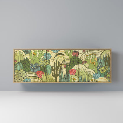 Credenza SUCCULENTS KALEIDOSCOPE a 3 ante in effetto rovere