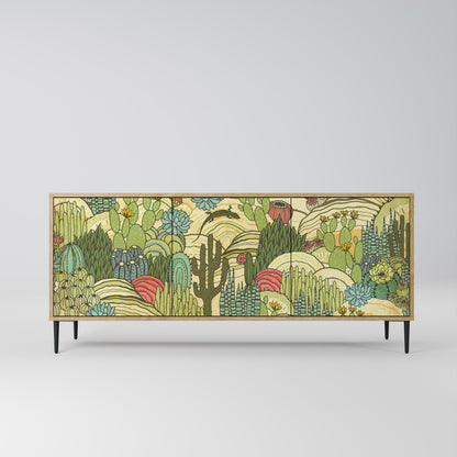 Credenza SUCCULENTS KALEIDOSCOPE a 3 ante in effetto rovere