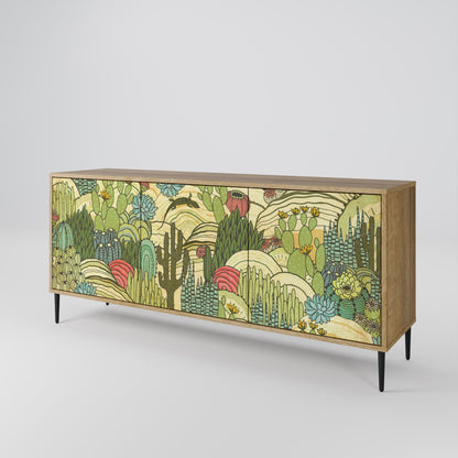 Credenza SUCCULENTS KALEIDOSCOPE a 3 ante in effetto rovere