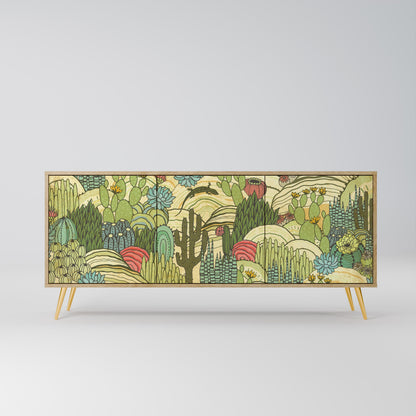 Credenza SUCCULENTS KALEIDOSCOPE a 3 ante in effetto rovere