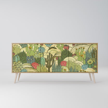 Credenza SUCCULENTS KALEIDOSCOPE a 3 ante in effetto rovere