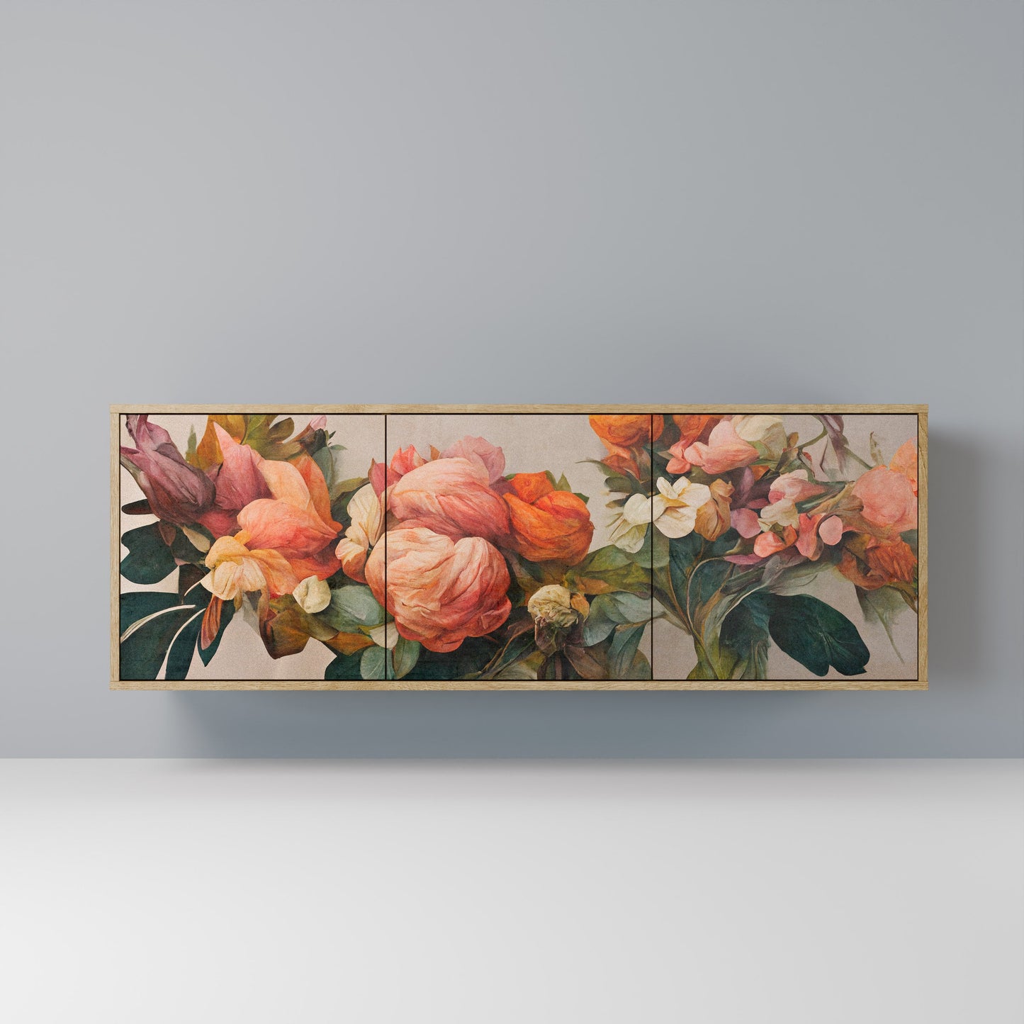 Credenza STYLISH BEAUTY a 3 ante in effetto rovere