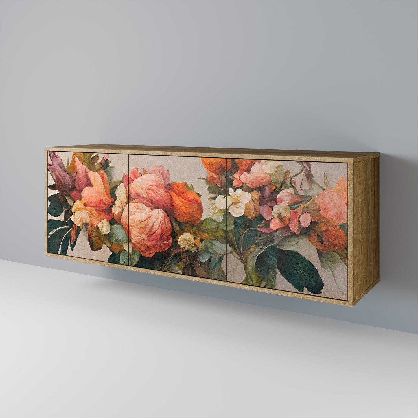 Credenza STYLISH BEAUTY a 3 ante in effetto rovere