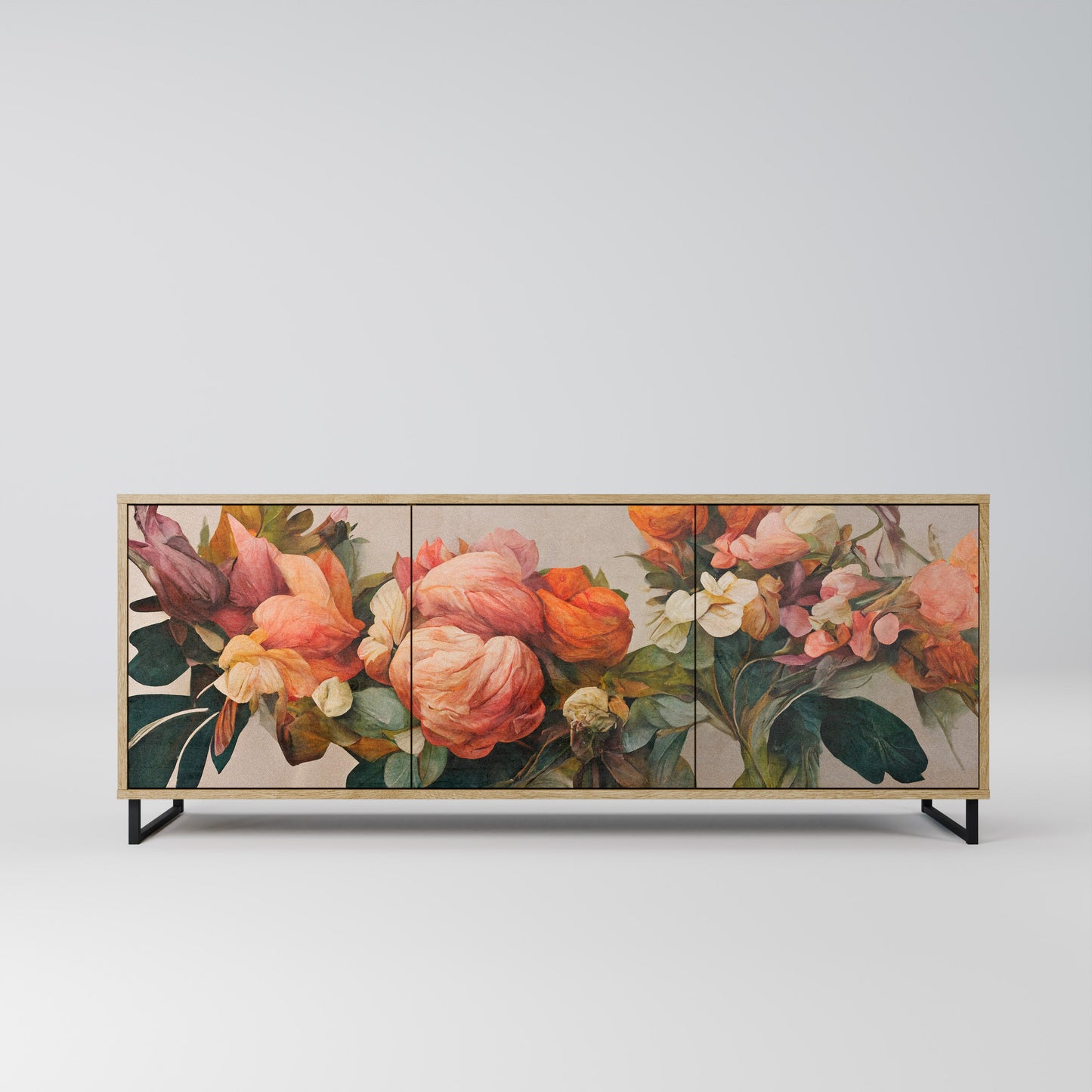 Credenza STYLISH BEAUTY a 3 ante in effetto rovere