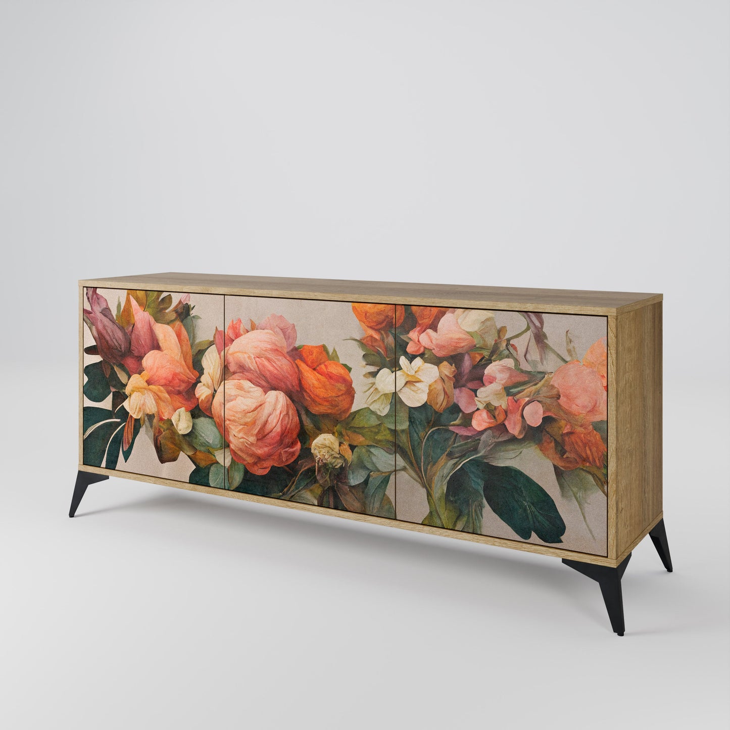 Credenza STYLISH BEAUTY a 3 ante in effetto rovere