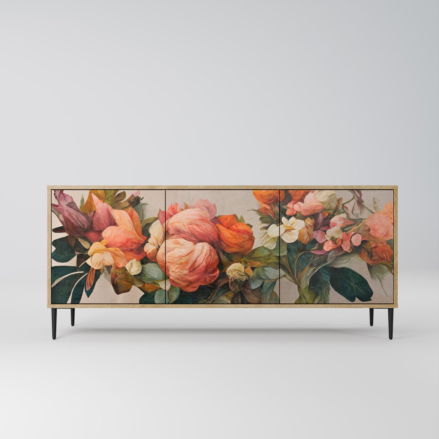 Credenza STYLISH BEAUTY a 3 ante in effetto rovere