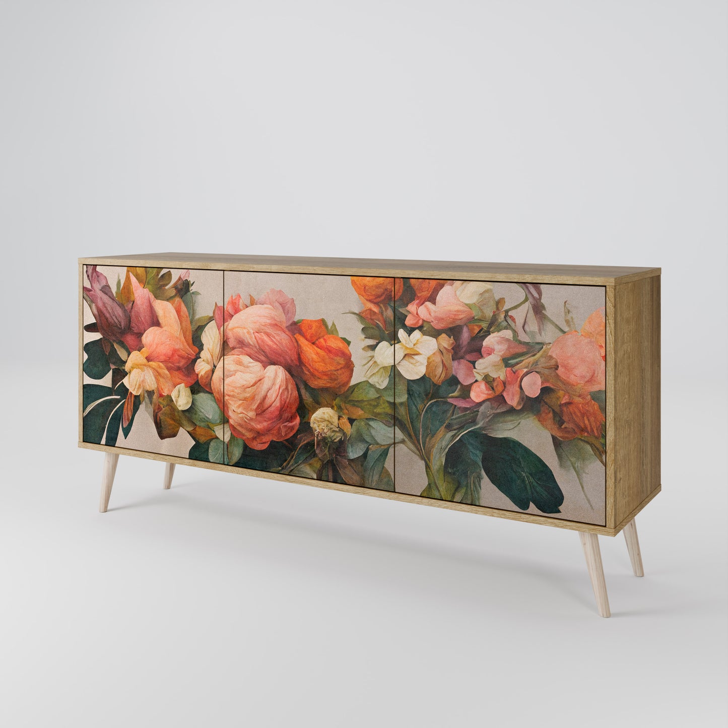 Credenza STYLISH BEAUTY a 3 ante in effetto rovere