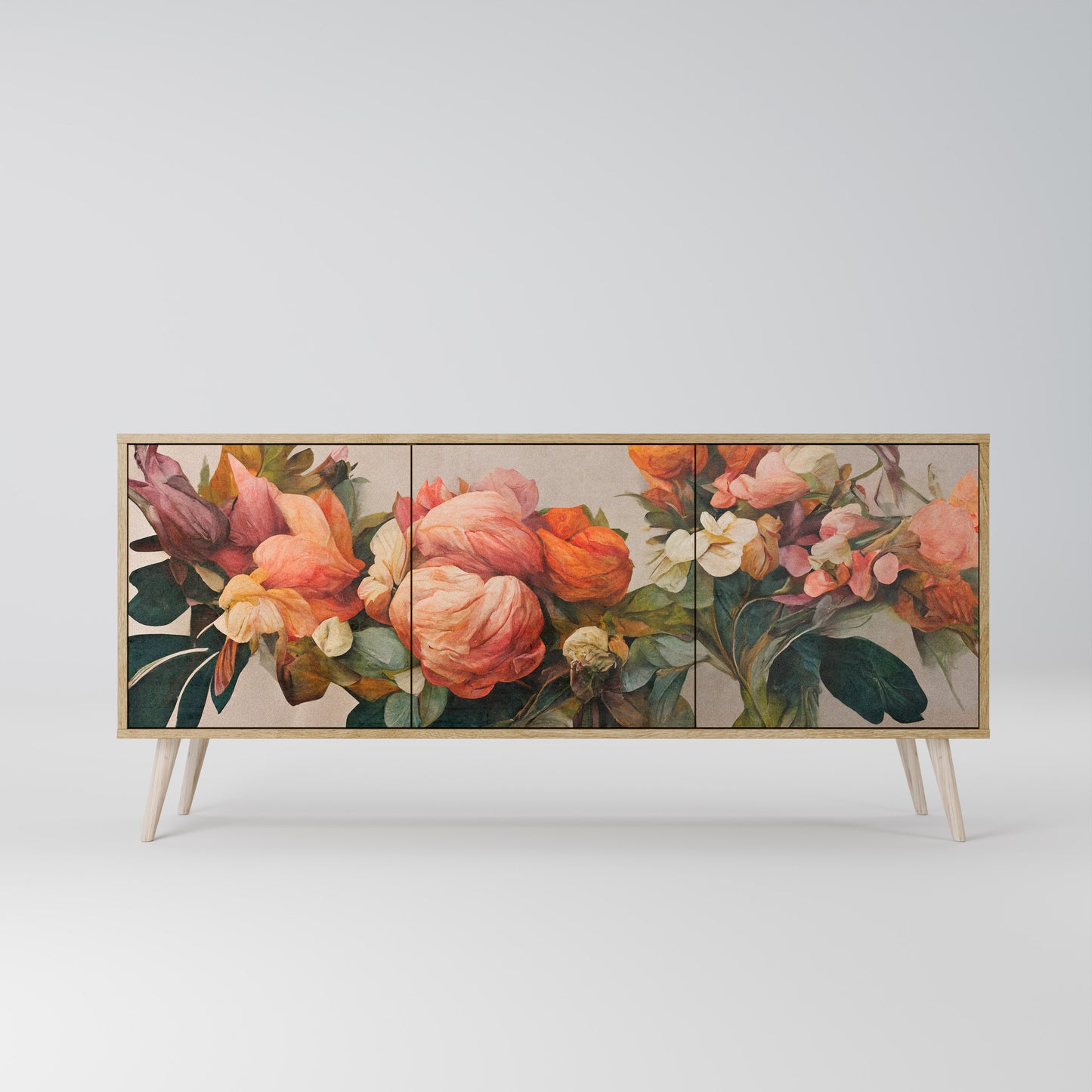 Credenza STYLISH BEAUTY a 3 ante in effetto rovere
