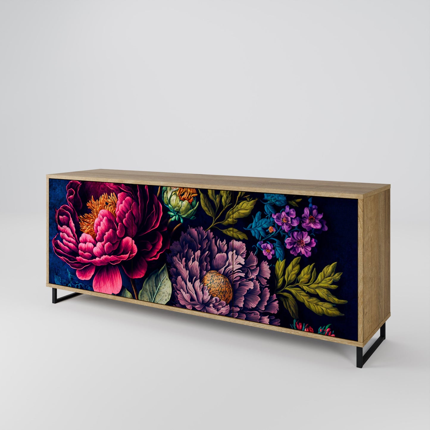 Credenza BLOOMING ELEGANCE a 3 ante in effetto rovere